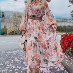 HM floral dress with shift dress underneath